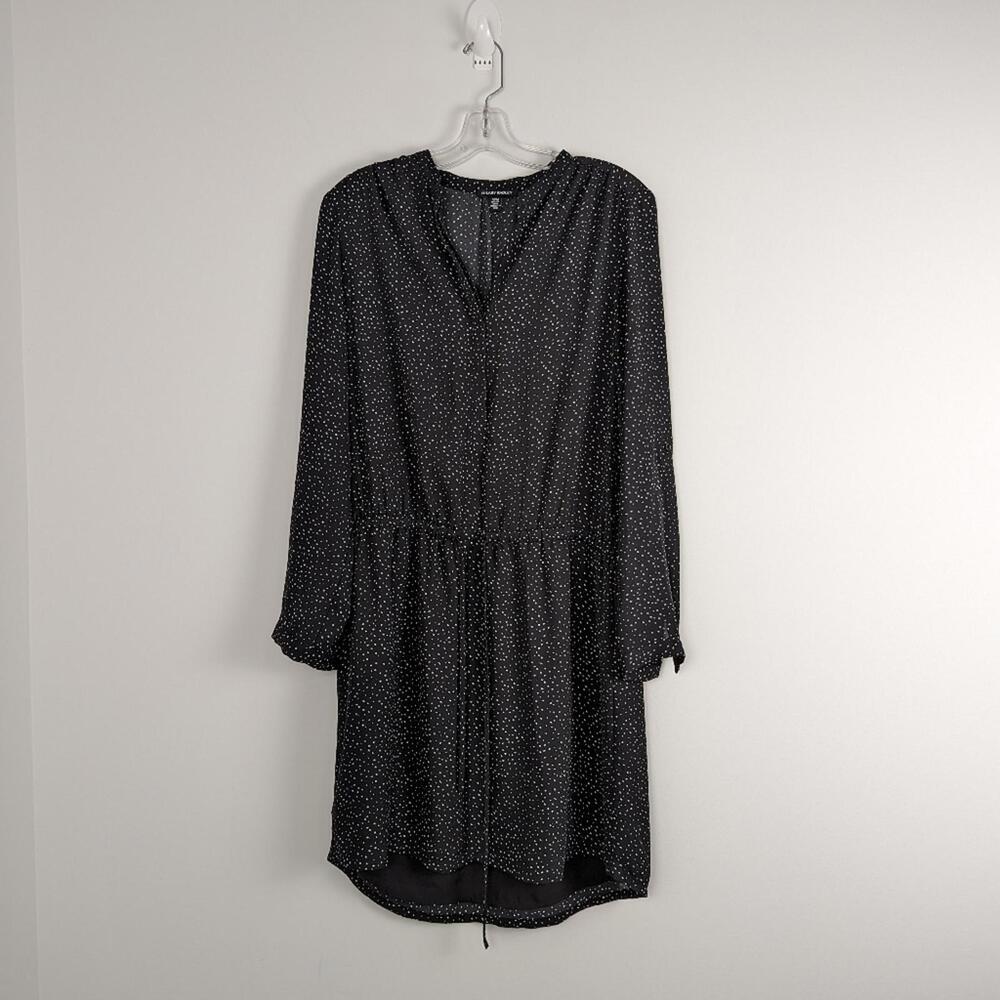Hilary Radley Women's Black and White Polka Dot Dress, Size M